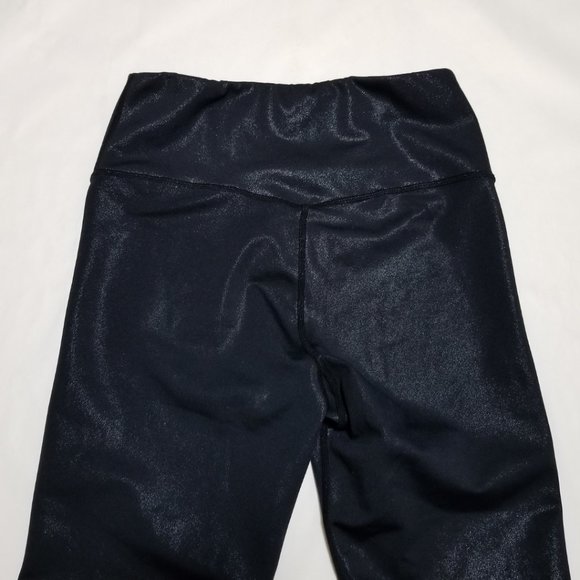 All Fenix Liquid Black Shiny High Rise 7/8 Leggings - Picture 3 of 6
